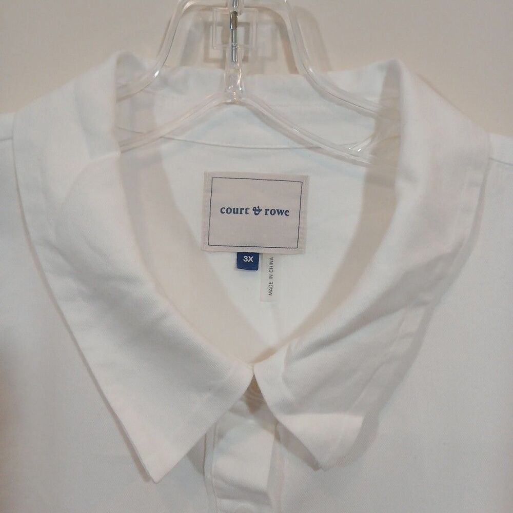 Court & Rowe Ivory Long Sleeve Button-Up Shirt Cotton Modal Size 3X - Picture 4 of 10